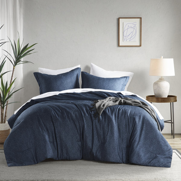 New Full/Queen Textured Chambray Cotton Comforter & Sham orders Set Natural Casaluna